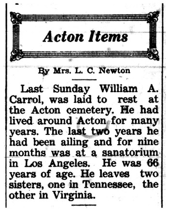 Carroll,   William A. obituary