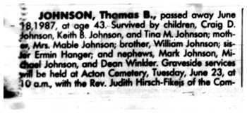 Johnson,   Thomas Benton gravesite