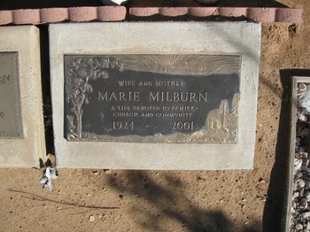 Milburn,   Adele 'Marie' gravesite