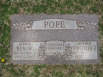 Pope,   Virgillia J. gravesite