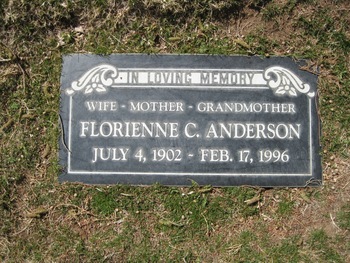 Anderson,   Florienne E. gravesite