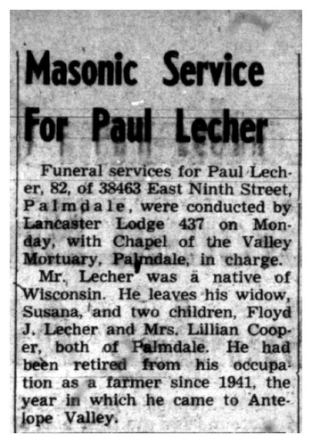 Lecher, Paul obituary
