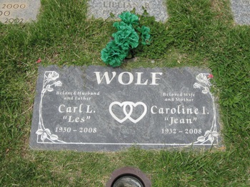 Wolf,   Carl Leslie ('Les') gravesite