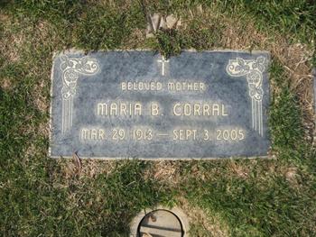 Corral,   Maria B. gravesite