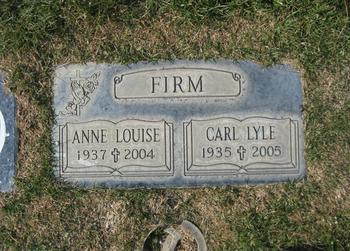 Firm,   Anne Louise gravesite