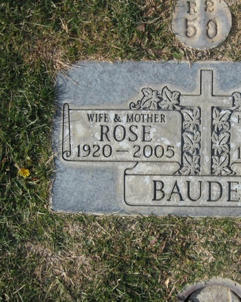 Bauder,   Rose gravesite