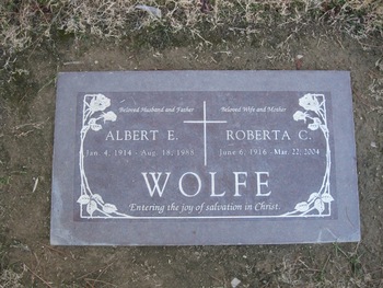 Wolfe, II  Albert Edward gravesite