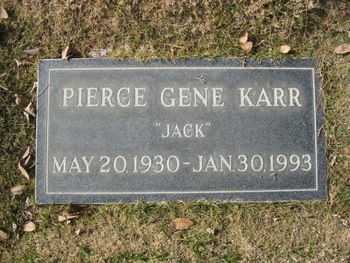 Karr,   Pierce Gene ('Jack') gravesite