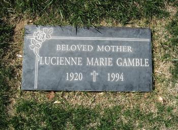 Gamble,   Lucienne Marie gravesite