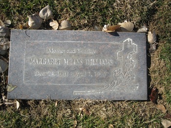Williams,   Margaret gravesite