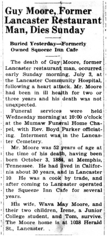 Moore,   Guy obituary