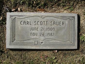 Sauer,   Carl Scott gravesite