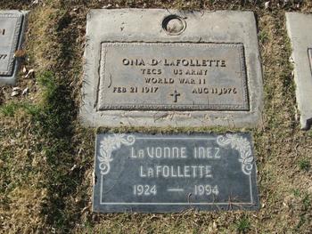 LaFollette,   LaVonne Inez gravesite