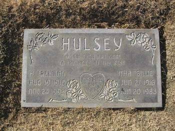 Hulsey,   Itha ('Billie') gravesite