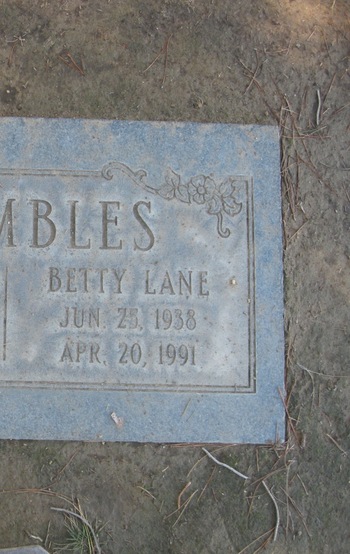 Brumbles,   Betty Lane gravesite