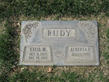 Rudy, Alberta F. gravesite