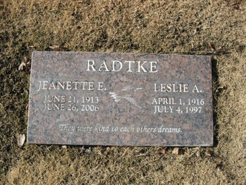 Radtke,   Jeanette E. gravesite