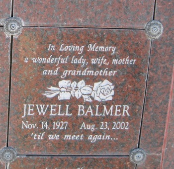 Balmer,   Jewell Annette gravesite
