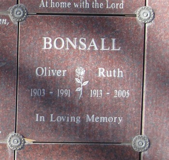 Bonsall,   Oliver gravesite