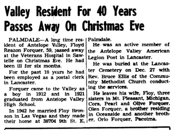 Forquer,   Floyd Reazon obituary