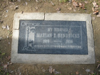 Hendricks, Marian Emily gravesite