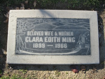 Ming, Clara Edith gravesite