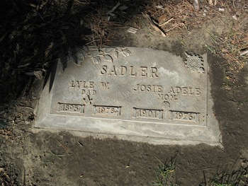 Sadler,   Josephine Adele ('Josie') gravesite