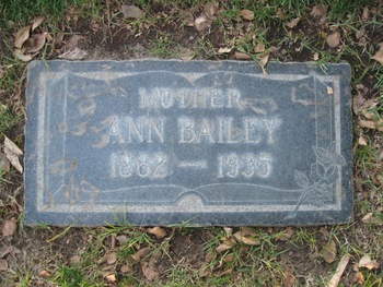 Bailey,   Eliza Ann gravesite