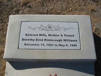Kimbrough Williams,   Dorothy Enid gravesite
