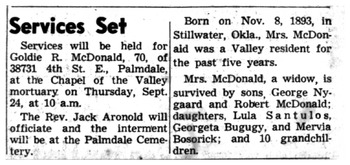McDonald,   Golda Ray ('Goldie') obituary