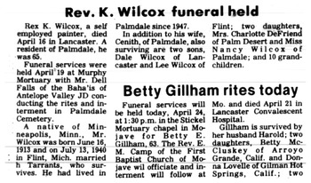 Wilcox,   Rex Kenneth obituary