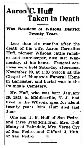 Huff,   Aaron Cornelius obituary